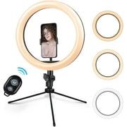 10.2 Inch Ring Light with Stand - Rovtop LED Camera Selfie Light Ring with iPhone Tripod and Phone Holder