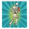 thumbnail image 3 of Ambesonne Space Shower Curtain, Astronaut Athlete Sports, 69"Wx84"L, Teal Multicolor, 3 of 3