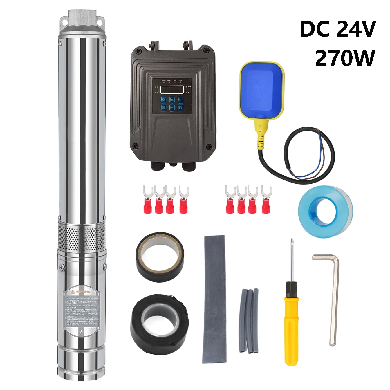 iMeshbean Solar Water Pump MPPT Stainless Steel Solar Well Pump Kit, DC 24V Solar Powered