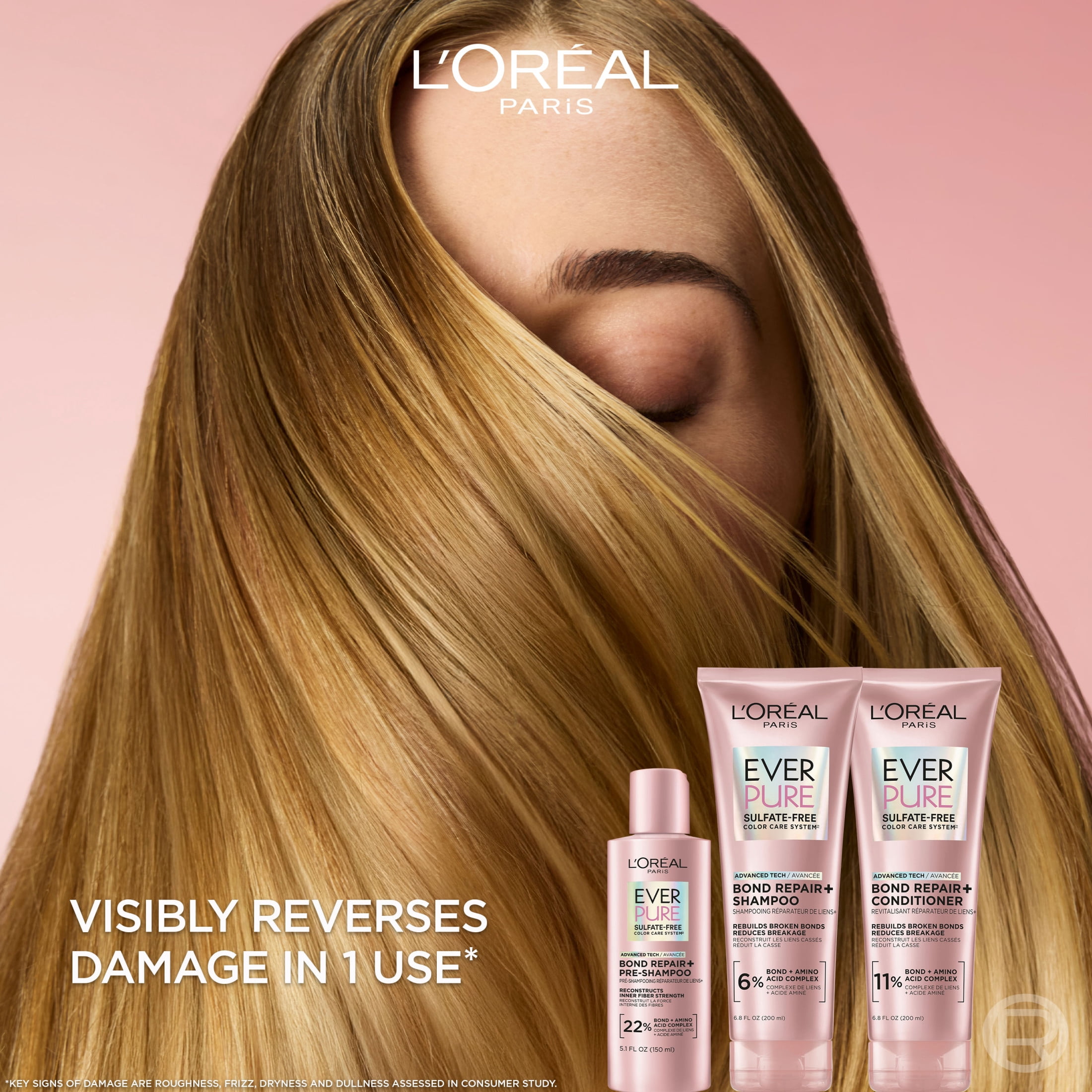 L'Oreal Paris EverPure Sulfate Free Bond Repair Pre Shampoo Treatment, for All Hair Types, 5.1 fl oz