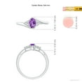 thumbnail image 4 of ANGARA Natural Oval Amethyst Bypass Ring with Trio Diamond Accents in 14K White Gold for Women (Size-6x4mm) | February Birthstone, Anniversary, Jewelry Gift for Women | Natural Amethyst Ring, 4 of 8