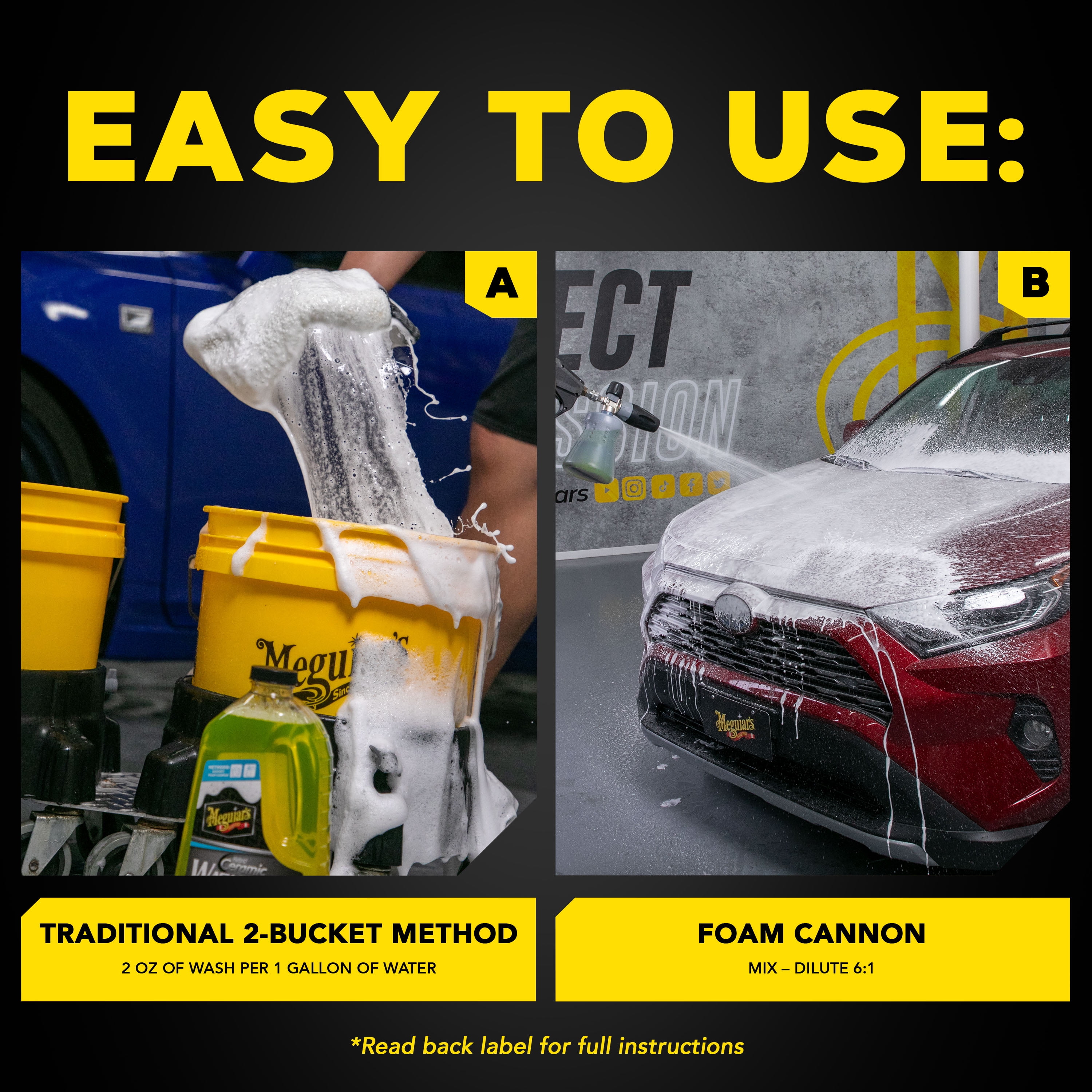 Meguiar’s Hybrid Ceramic Starter Kit, Includes Car Wash, Wax, Detailer, & Tire Shine