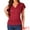 Dark Red, variant on Women's Stylish V Neck Cinched Waist Ruffle Sleeve Blouse S Dark Blue