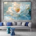 thumbnail image 2 of Mudket White Peony Flower on Water Canvas Wall Art, Framed Floral Print, Ready to Hang Wall Decor for Living Room Bedroom Bathroom, Serene Elegant Artwork - 12"L x 8"W, 2 of 10