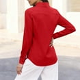thumbnail image 6 of Binmer Women's Bottom Down Shirts with Long Sleeve, Ladies Fit Business Dress Shirts,Women's Plus Red,Size L, 6 of 6