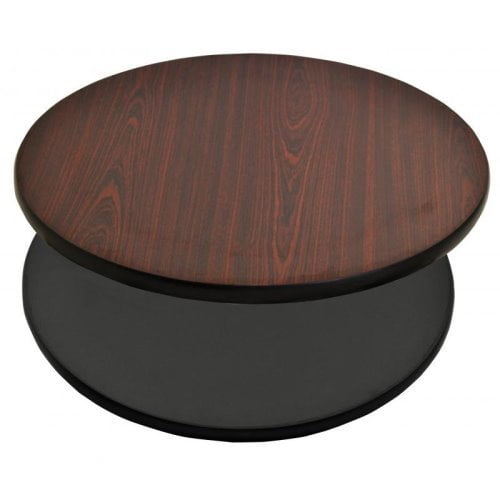 Omcan Table Top - 24" Diameter X 1", Round,Mahogany/Black (43176)