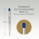 thumbnail image 3 of Cartuchos de recarga de tinta para pluma estilográfica Parker QUINK Long Blue, 3 of 8