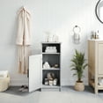 thumbnail image 3 of Flash Furniture Bathroom Storage Cabinet Organizer with Magnetic Closure Door, In-Cabinet Adjustable Shelf, and Upper Open Shelf in Gray, 3 of 11