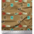 thumbnail image 1 of Soimoi Brown Moss Georgette Fabric Stamps Christmas Print Sewing Fabric Yard 42 Inch Wide, 1 of 3