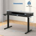 thumbnail image 3 of Costway 55"x 24" Electric Standing Desk with 2 Drawers Monitor Stand Storage Shelf Black, 3 of 9