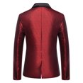 thumbnail image 6 of Yteetum 2PC Men's Tuxedo Suits Turndown Collar Single Breasted Button Printed Dress Suit Set Mens Oversized Lapel Slim Fits Print Blazer Jacket and Pant 2 Piece Set Wedding Performance Prom Dress Set, 6 of 8