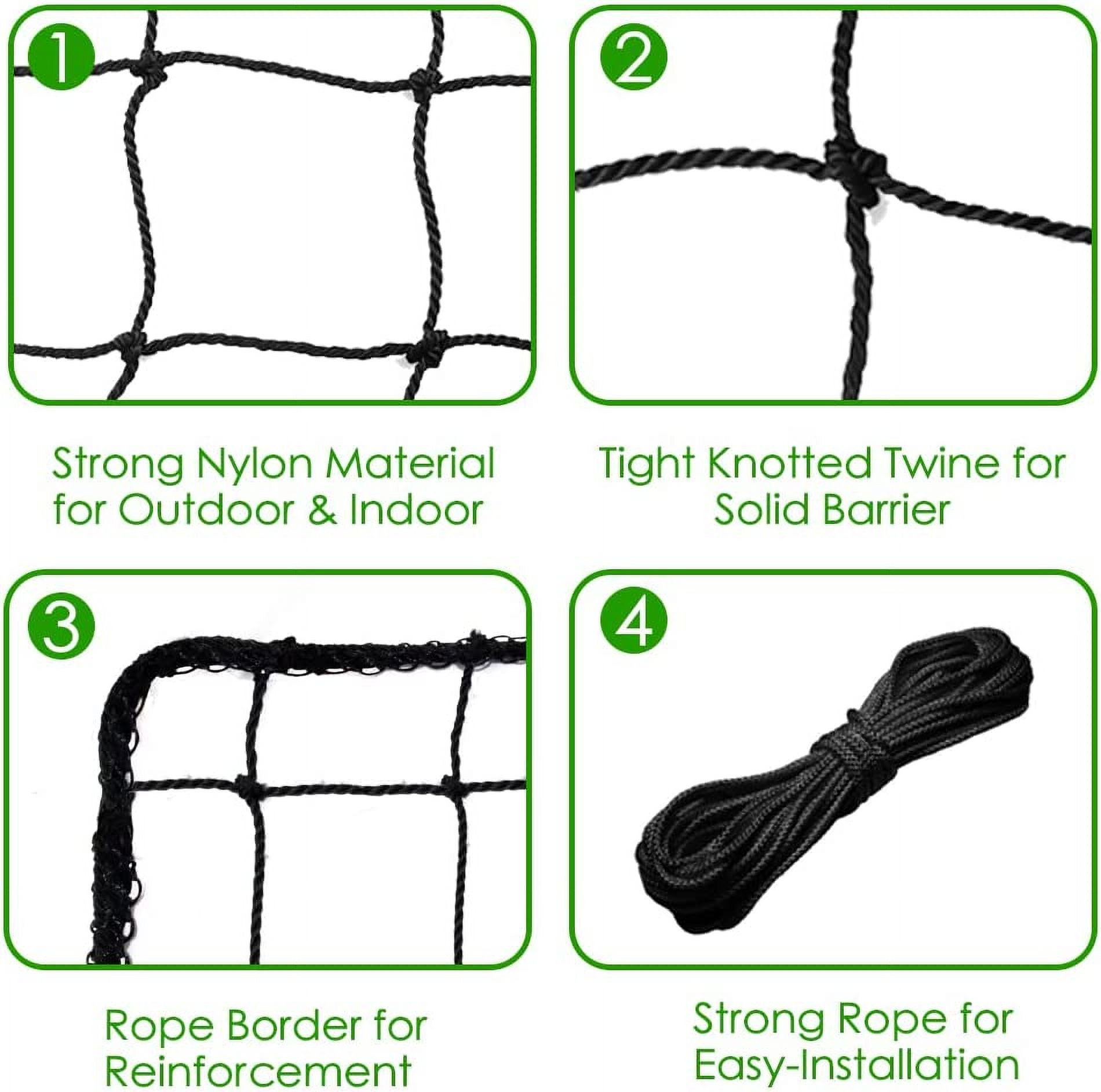 Heavy Duty Baseball Backstop Net 10x20ft Nylon Sports Practice Barrier for Training