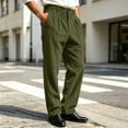 thumbnail image 6 of Thousandth Men's Corduroy Pants Classic Silm Fit Pleated Front Trousers with Belt Loops Casual Vintage Business Bottoms for Work, 6 of 7