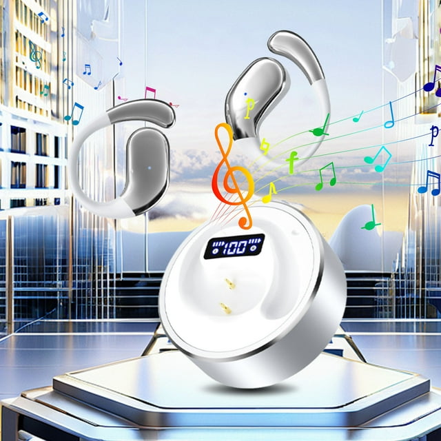 Amzcrzy Electrónica para hombres Organizador de electrónica Cámara digital Auriculares inalámbricos Bluetooth de diadema abierta - Sin dolor - Seguros para deportes y correr - Ideales para música y l