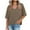Khaki, variant on Jalioing V Neck T Shirt Women's Short Sleeve Dropped Shoulder Fashion Tops Casual Loose Summer Trendy Tees