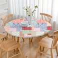 thumbnail image 3 of Pioneer Flower Floral Print Pattern Round Fitted Tablecloth with Elastic Edge,Dining Table Cover Waterproof,Outdoor Round Tablecloth for Camping,Dining,Indoor and Outdoor, 3 of 7