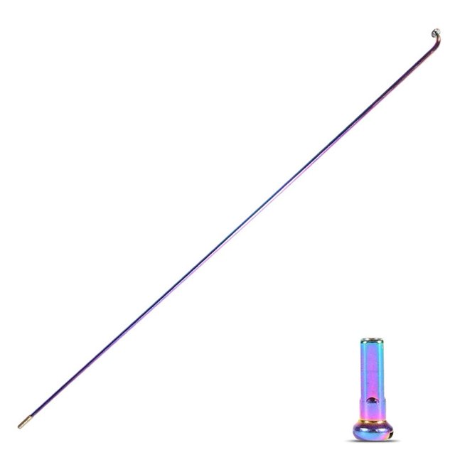 Mosiee Vélo 1Pcs Fil de Rayons avec Tétines pour Vélo de Route 26/27.5/29 Pouces en Acier Inoxydable Haute Résistance