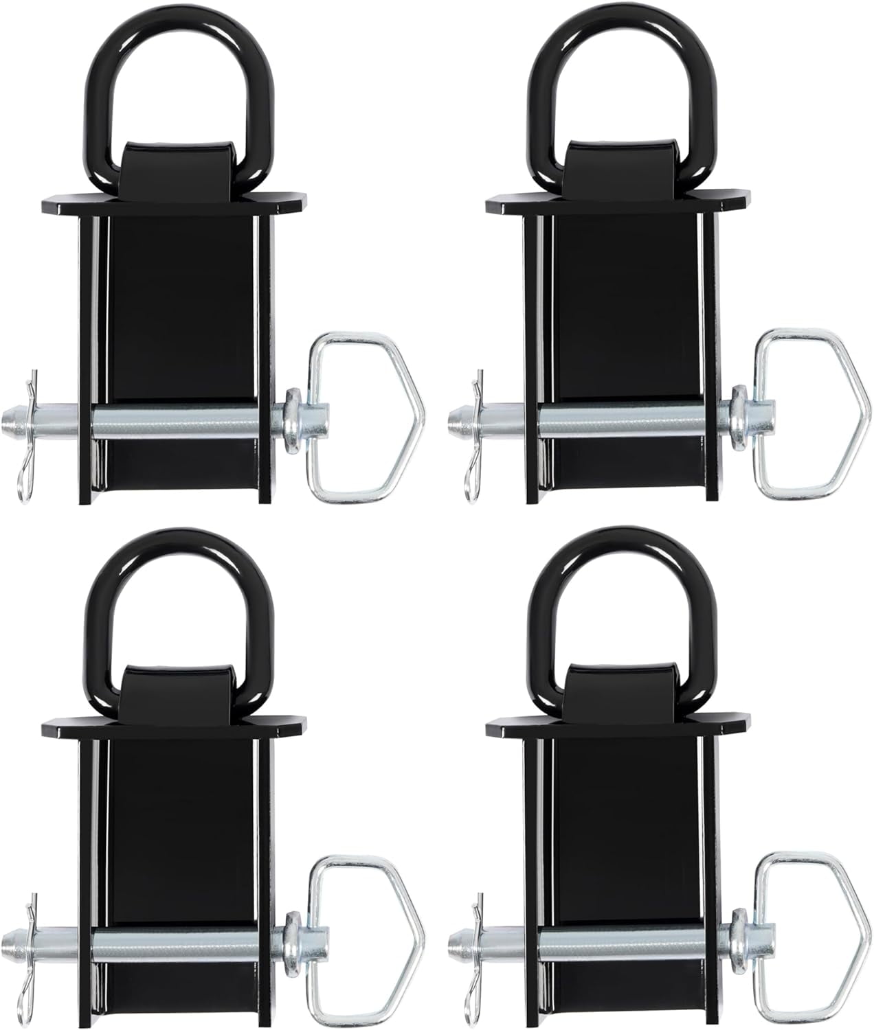 Buyers Products, D-RING, STAKE POCKET, BLACK PC, 4 PK, Diameter 0.5 In