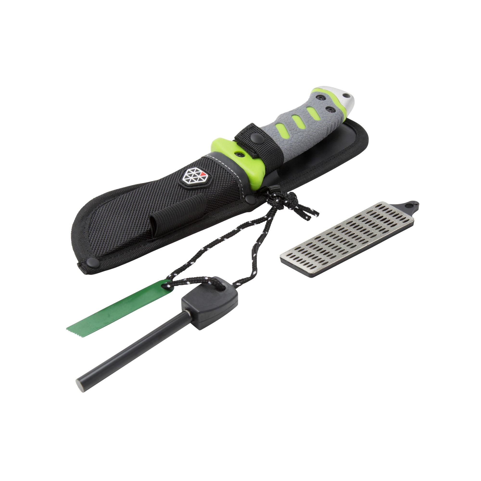 BOUNDARY 92737 Outdoor Survival Knife with Fixed 4.5-Inch Partially Serrated 420 Stainless Blade and Sheath, Survival Tools