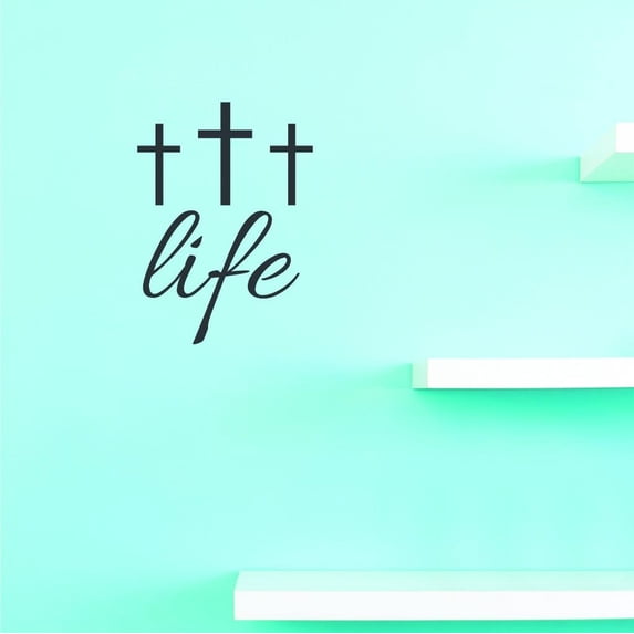 Custom Decals Life Wall Art Size: 10 X 20 Inches Color: Black