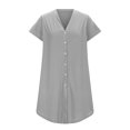 thumbnail image 4 of Liquidation à Moins de 10 $ Cagogo Robes d'Été Courtes pour Femmes, T-Shirt Décontracté à Boutons, Robe de Pyjama Mignonne, Robe de Vacances Tendance à Manches Courtes et Col en V, 4 of 7