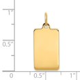 thumbnail image 2 of 14k Yellow Gold Solid Polished Engravable Plain .027 Gauge Rectangular Engraveable Disc Charm Pendant Necklace Measures, 2 of 3
