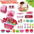 thumbnail image 5 of Kids Kitchen Toys Set, 26pcs Toddler Toy Kitchen Playset with Cooking Stove, Cookware Pot & Pan, Play Food Toy and Kitchen Accessories, Pretend Play Kitchen Toy for Girls Boys (15.7 * 15.5 * 8.5in), 5 of 7