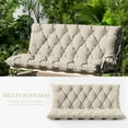 thumbnail image 7 of Snubbull Swing Replacement Cushion, Outside Bench Cushion with Backrest, 2-3 Seater Cushion with 6 Ties for Outdoor Furniture, 60 x 40 x 5 Inches Porch SwingCushion Garden Bench, Cream, 7 of 7