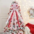 thumbnail image 7 of OMA Christmas Tree Topper Bow Christmas Wreath Bow 45x12 Inches Large Burlap with White Red Polyester Edge Gift Bow for Xmas Tree Décor Christmas Home Indoor Outdoor Decoration, 7 of 7