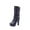 Dark Blue, variant on LOVZFMLL Boots for Women Mid Calf Winter Boots Buckle Round Toe Slip Resistant High Chunky Heel Fashion Fall Winter Shoes