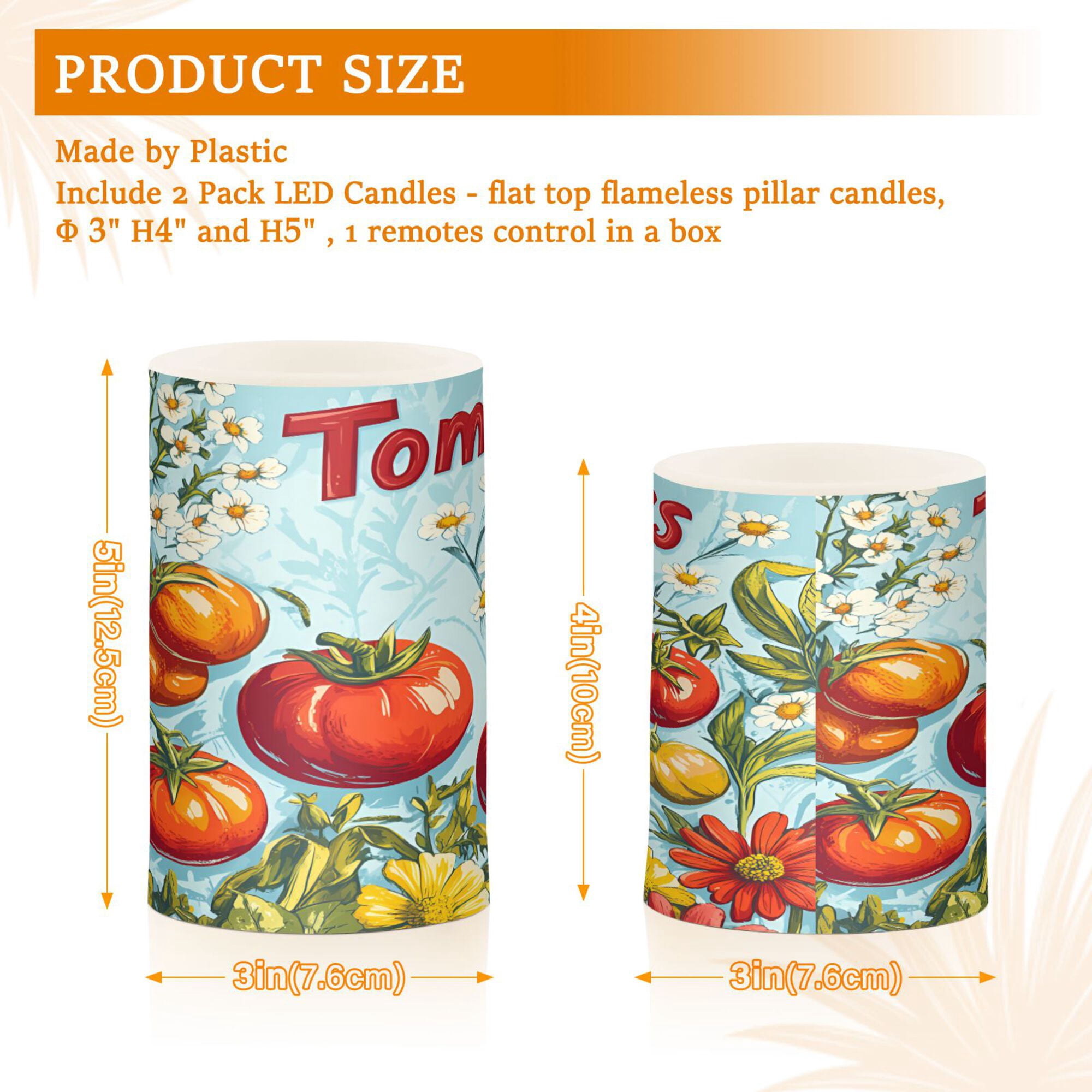 Yayeee Flameless Candles with Remote Flickering Battery Operated Multi Color Changing, Blue Tomatoes