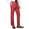 thumbnail image 4 of INSPIRE CHIC Men's Plaid Dress Pants Formal Business Checked Trousers 28 Burgundy, 4 of 6
