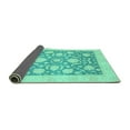 thumbnail image 2 of Ahgly Company Indoor Round Oriental Turquoise Blue Traditional Area Rugs, 8' Round, 2 of 4
