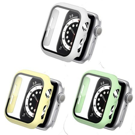 SOLOLUP (1Pack/3pack) Tempered Glass Hard Case for Apple Watch Case 45mm 44mm 38mm 42mm 41mm 40mm PC Shockproof Full Protective Bumper Case Face Cover Accessories for iWatch Series 8 7 SE 6 5 4 3 2 1
