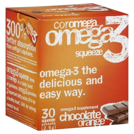 Omega-3 Squeezepkets, Chocolate Orange - 30 Single Servingpkets (2.5 Grams