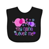 Inktastic My Nana Loves Me Cute Elephants Boys or Girls Baby Bib
