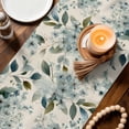 thumbnail image 3 of Spring Flowers Table Runner - 120 Inch Long Watercolor Floral Leaves Botanical Beige Cotton and Linen Blended Dress Scarves Farmhouse Table Runner for Kitchen Dining, Coffee Table, 13" x 120", 3 of 8