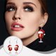 thumbnail image 2 of Pendientes navideños de copa de vino, gorro de Papá Noel, de plástico, ligeros y elegantes, para mujer., 2 of 6