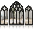 thumbnail image 1 of LNGOOR 3Pcs Window Wall Mirror Set Arched Wall Mirror Decor Self-Adhesive Wall Mirror for Living Room, 1 of 7