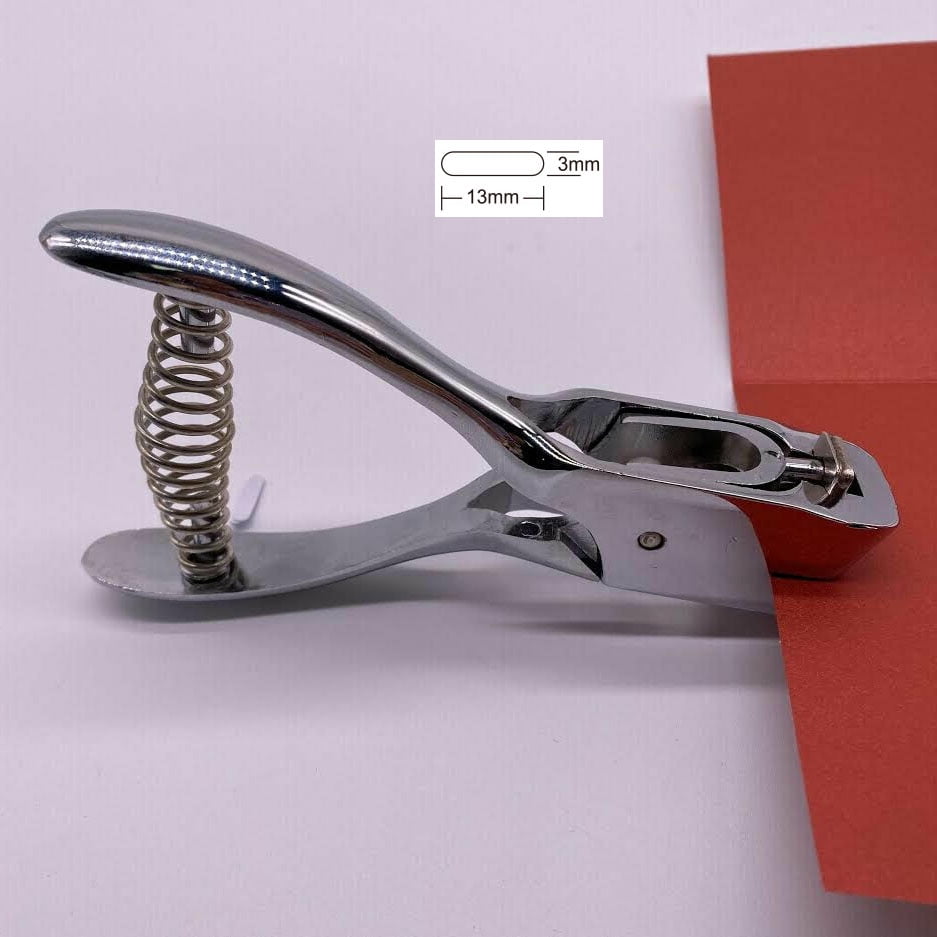 ID Card Badge Photo Hole Punch Metal Hand Held Slot Puncher Tag Tool for PVC, 3 x 13 mm