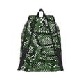 thumbnail image 3 of Balery Green Snakeskin Vintage Canvas Backpack for Men and Women - Large Capacity, Durable Travel Laptop Bag for School, Work, Hiking, and Outdoor Activities, 3 of 7