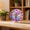 thumbnail image 3 of Hoease 12 Inch Silent Wall Clock, 3D Jeweled Colorful Butterfly Decorative Wall Clock, Battery Operated Non-Ticking Round Clock for Living Room Bedroom Luxury Home Decor, 3 of 10