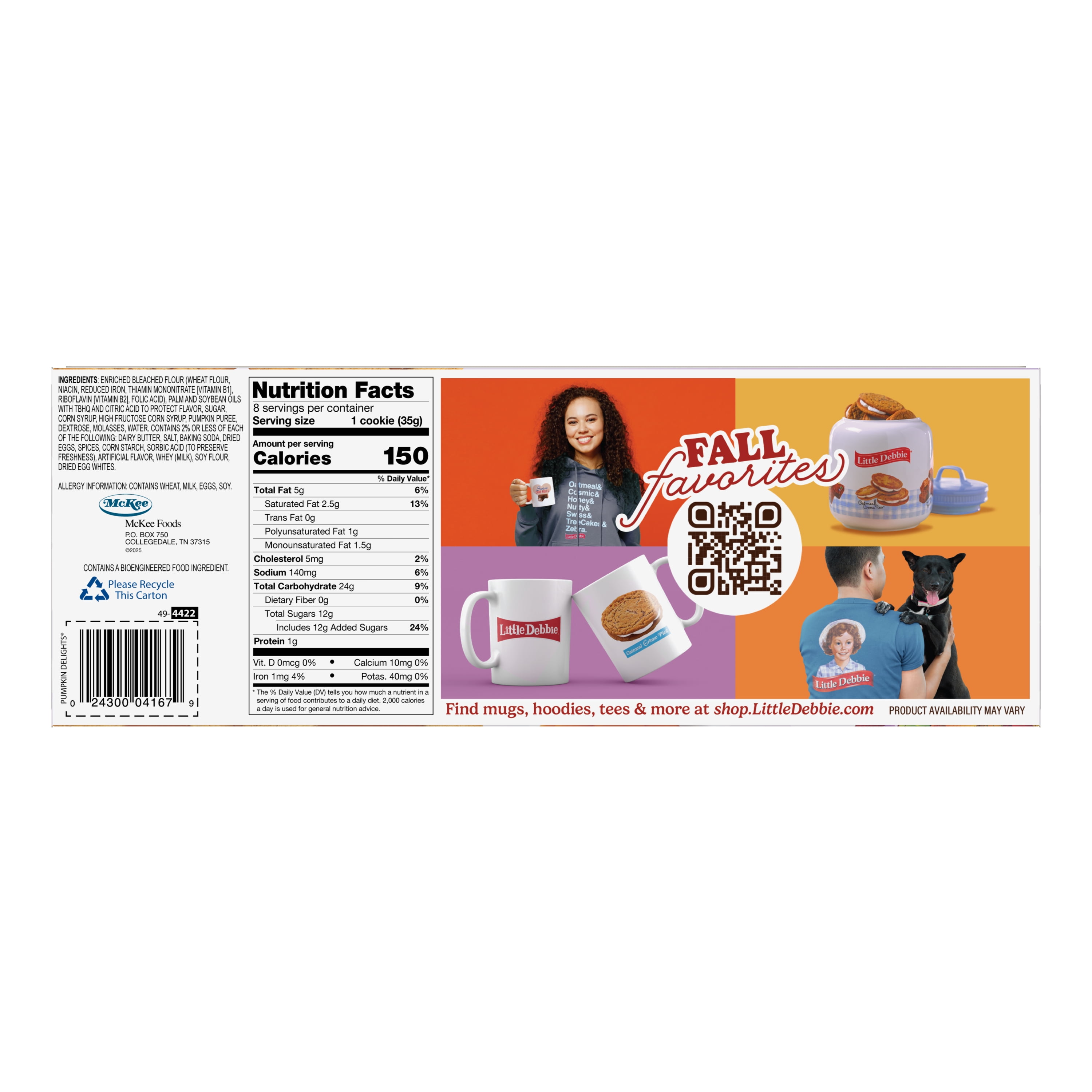 Little Debbie Pumpkin Delights Cookies, 9.96 oz, 8 Count