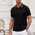thumbnail image 2 of Mens Seamless Ice Silk Golf Shirt Moisture Wicking Polo Shirts Short Sleeve Quick Dry Performance Sport Collared Shirt for Men Big and Tall Size M-4XL Black, 2 of 6
