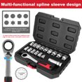 thumbnail image 4 of Adaptadores Llave Trinquete Central Herramienta Reparación Automóviles Multiusos 17 Uds., 4 of 9