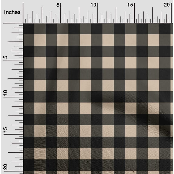 oneOone Cotton Silk Fabric Gingham Check Print Fabric By Yard 42 Inch Wide