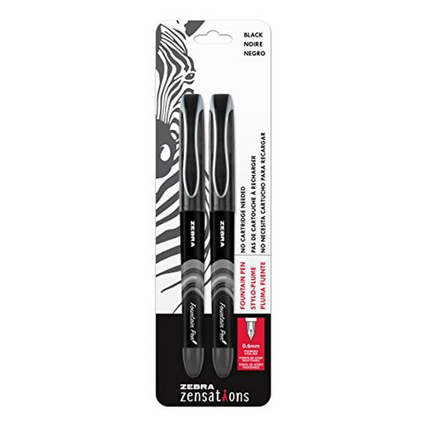 Zebra Pen Zensations Fountain Pen, Fine Point, 0.6mm, Black, Non-Toxic