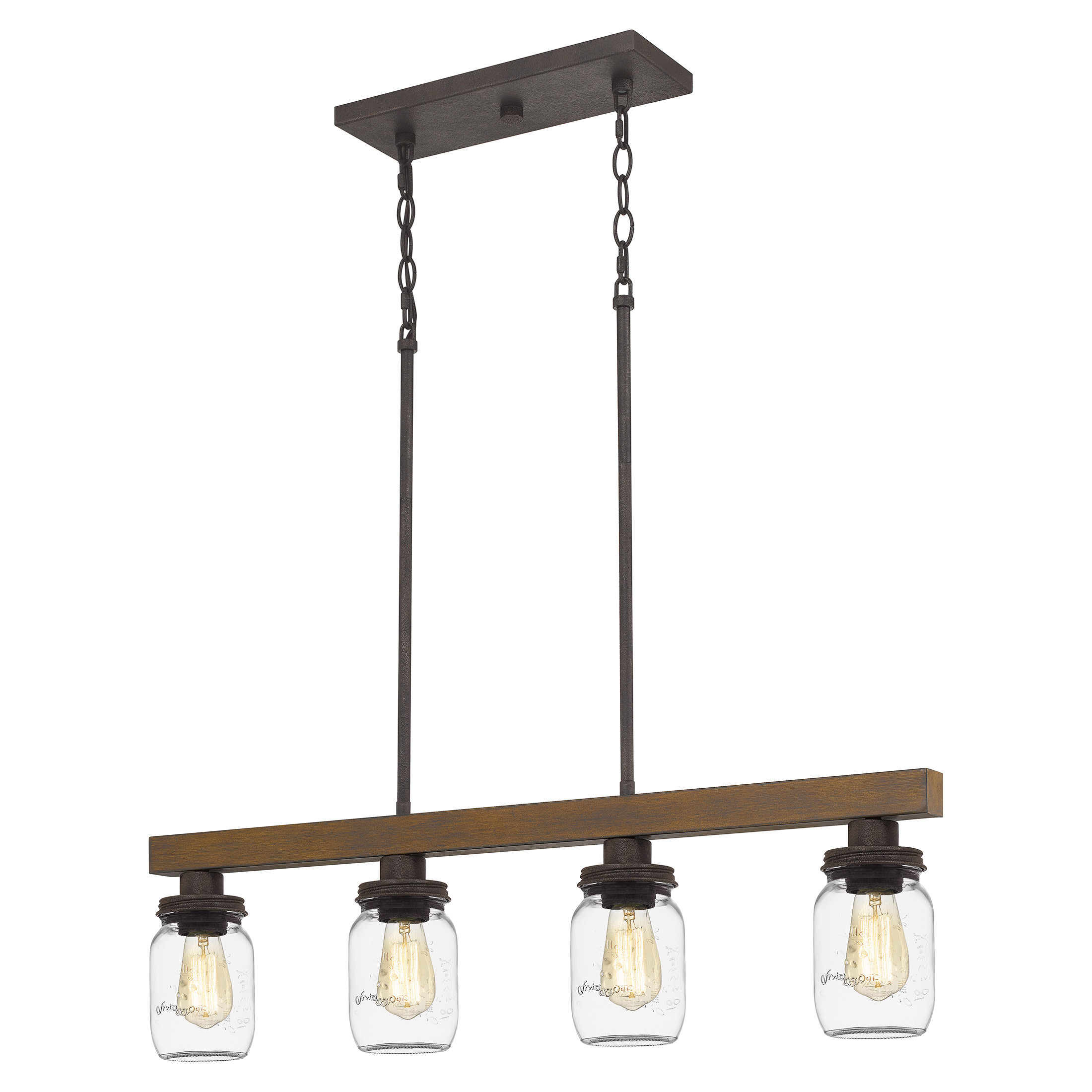 Light Textured Black Island Chandelier 