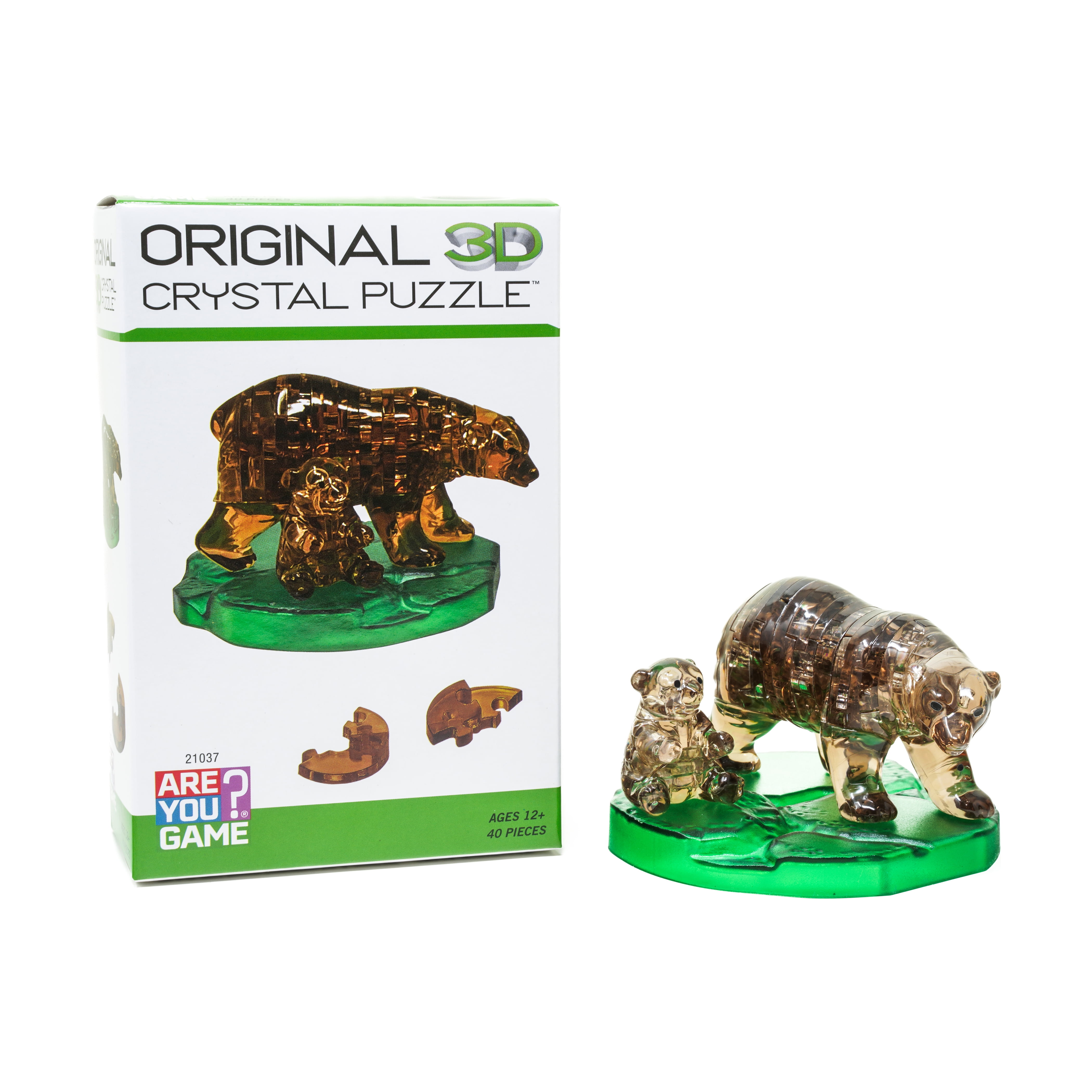 AreYouGame.com 3D Crystal Puzzle - Brown Bear and Baby: 40 Pcs