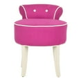 thumbnail image 3 of Safavieh Megan Birch Wood Vanity Stool in Pink, 3 of 5
